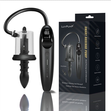 LuvPump RosCup Pro Smart Rosebud Pump - Black Anal Pump with Vibrating Probe buy online Australia