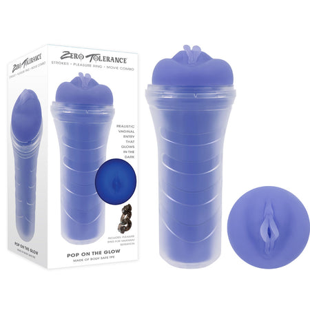 Zero Tolerance POP ON THE GLOW - Glow in Dark Purple Vagina Stroker buy online Australia