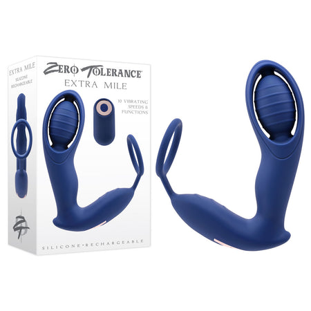 Zero Tolerance EXTRA MILE - Blue Vibrating Prostate Massager buy online Australia