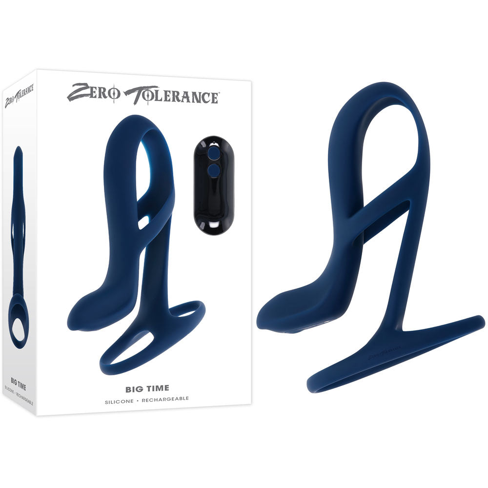 Zero Tolerance BIG TIME - Navy Blue Vibrating Penis Sleeve with Wireless Remote buy online Australia