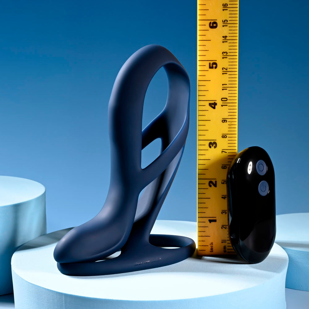 Zero Tolerance BIG TIME - Navy Blue USB Rechargeable Vibrating Penis Sleeve with Wireless Remote — view 8