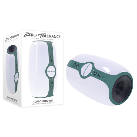 Zero Tolerance TOUCHDOWN - White 15 cm Vibrating & Tightening Stroker buy online Australia