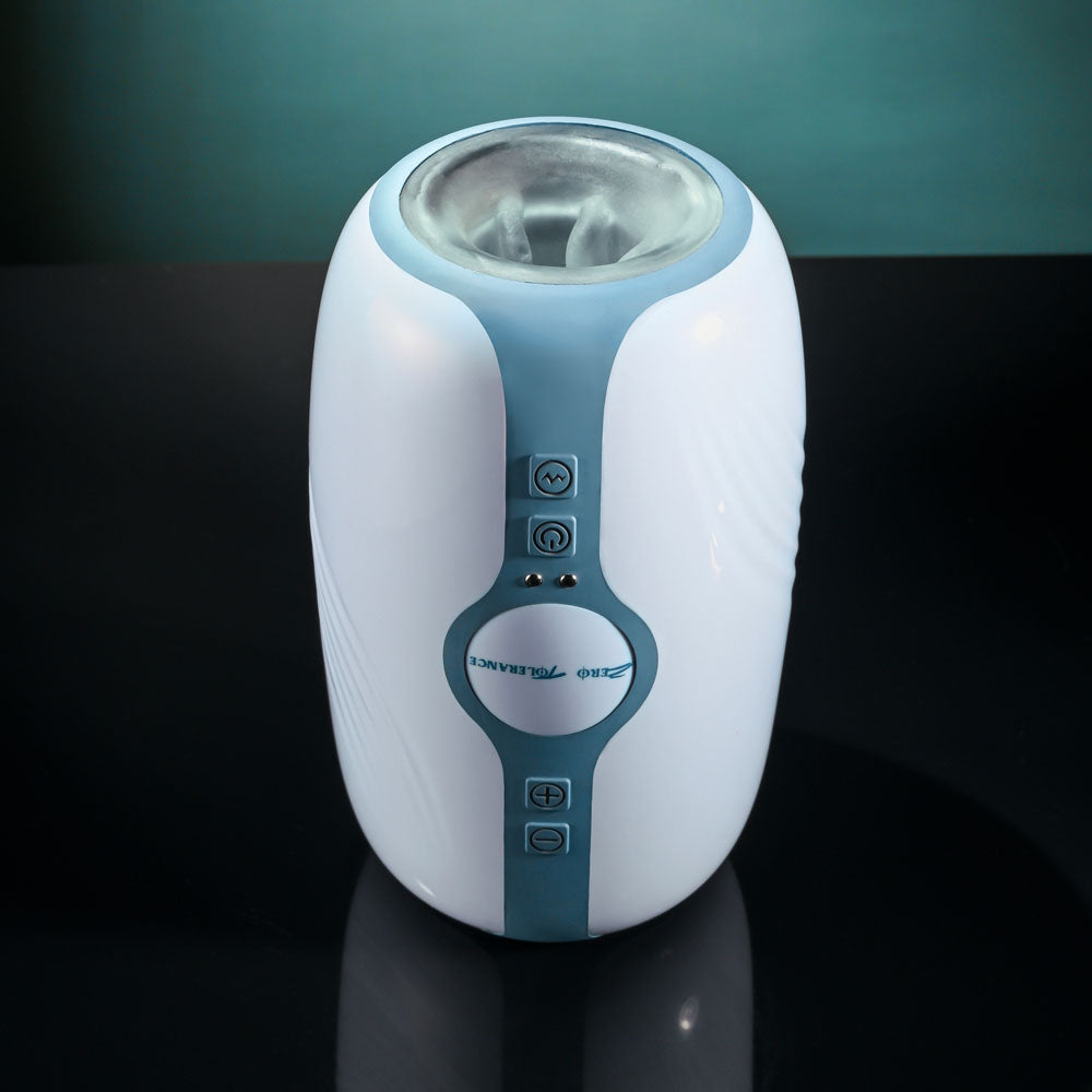 Zero Tolerance TOUCHDOWN - White 15 cm USB Rechargeable Vibrating & Tightening Stroker — view 6