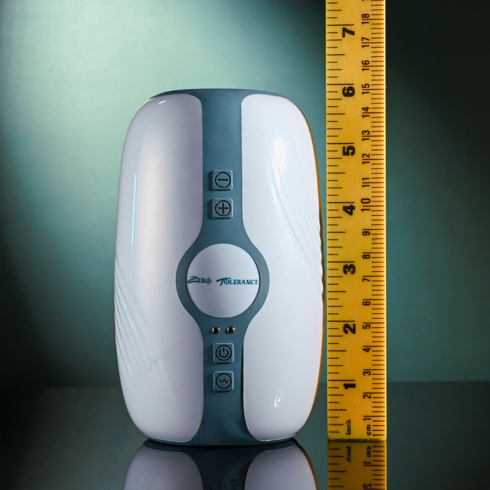 Zero Tolerance TOUCHDOWN - White 15 cm USB Rechargeable Vibrating & Tightening Stroker — view 8