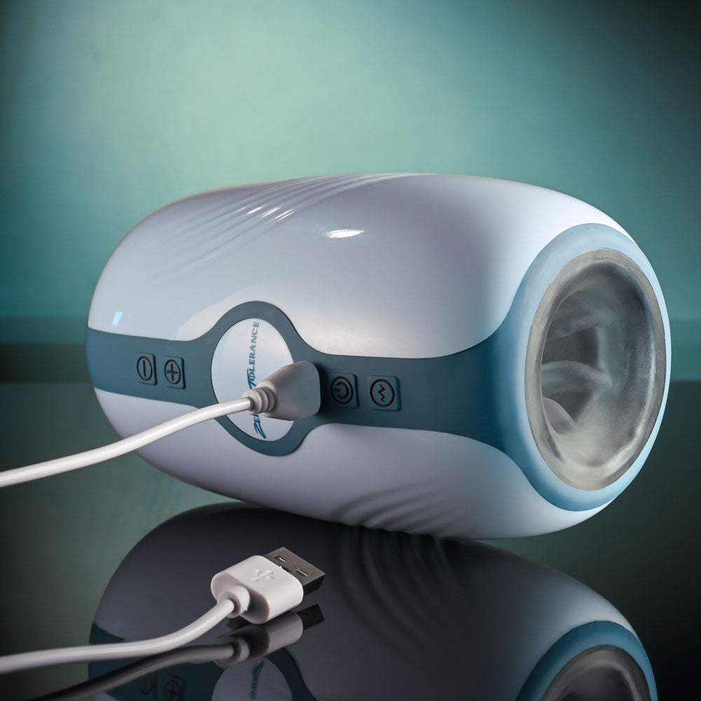 Zero Tolerance TOUCHDOWN - White 15 cm USB Rechargeable Vibrating & Tightening Stroker — view 9