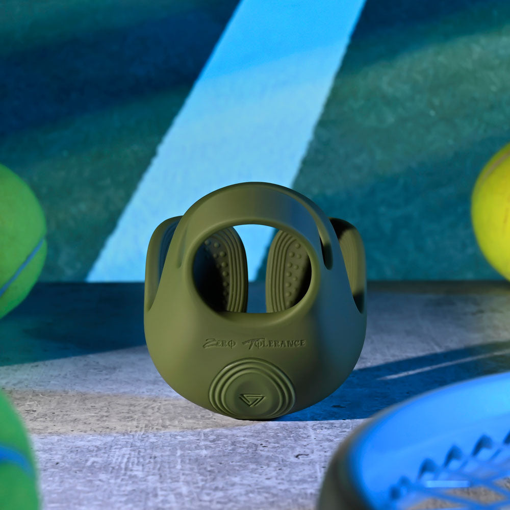 Zero Tolerance NUTTY BUDDY - Olive Green Vibrating Cock & Balls Ring