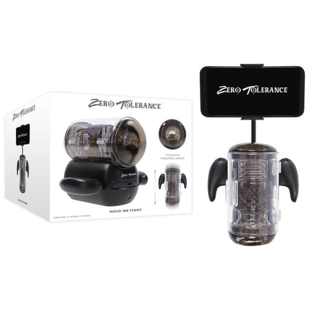 Zero Tolerance HOLD ME TIGHT - Black Vibrating Auto Stroker with Phone Holder buy online Australia