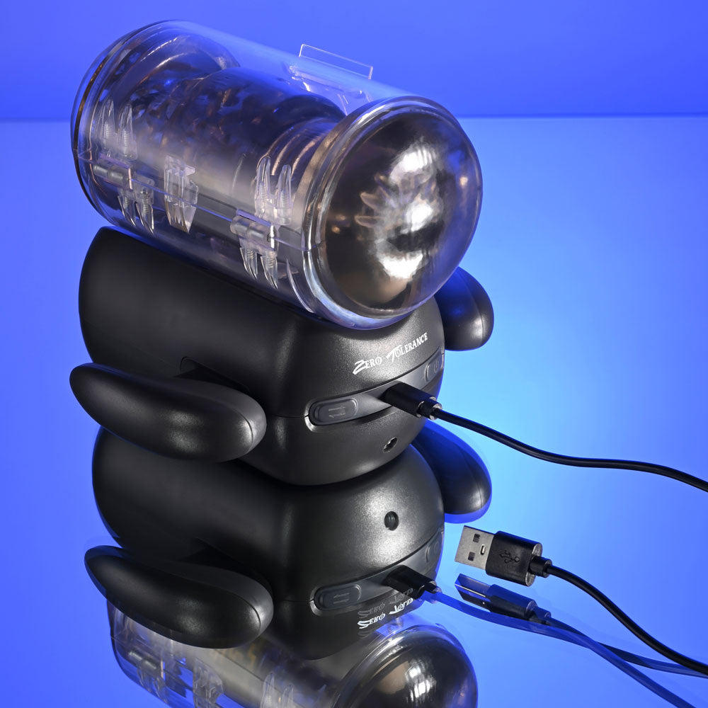 Zero Tolerance HOLD ME TIGHT - Black USB Rechargeable Vibrating Auto Stroker with Phone Holder — view 9