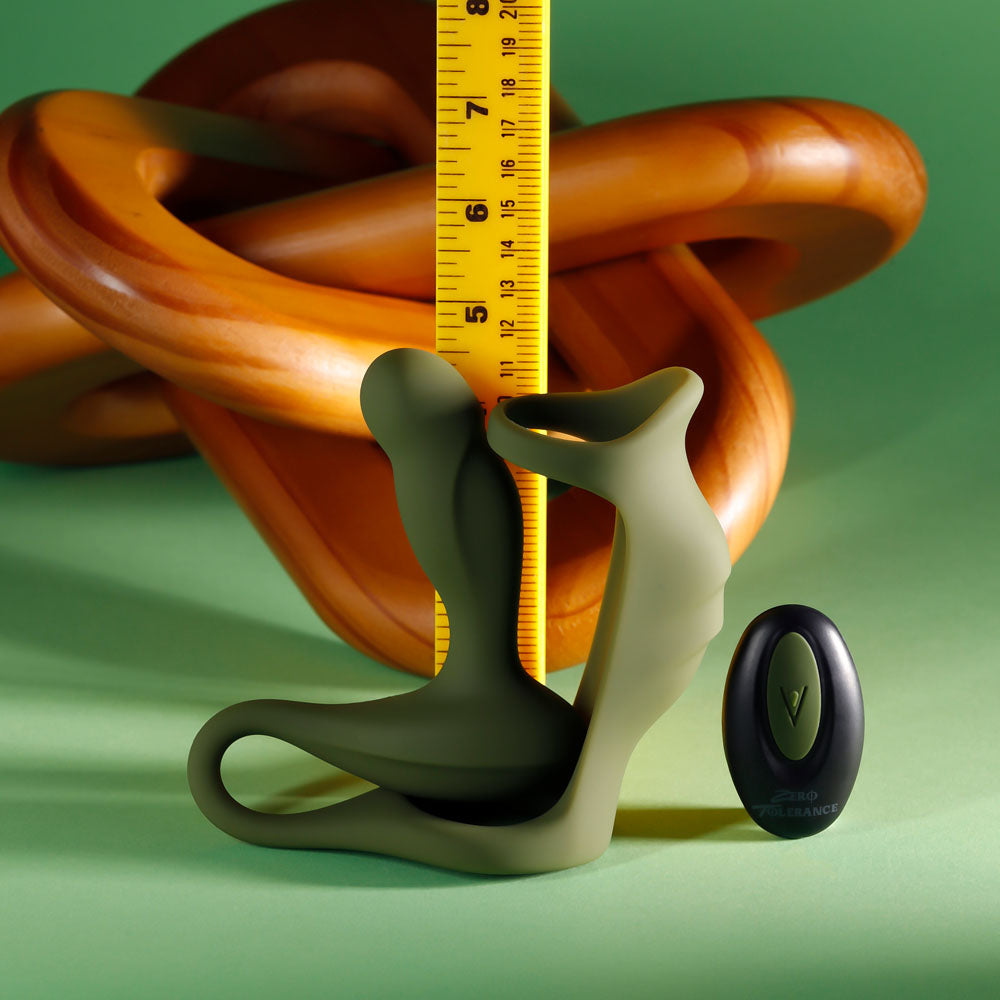 Zero Tolerance PROSTATE POWER PACK - Green USB Rechargeable Vibrating Prostate Massager with Cock Ring Harness