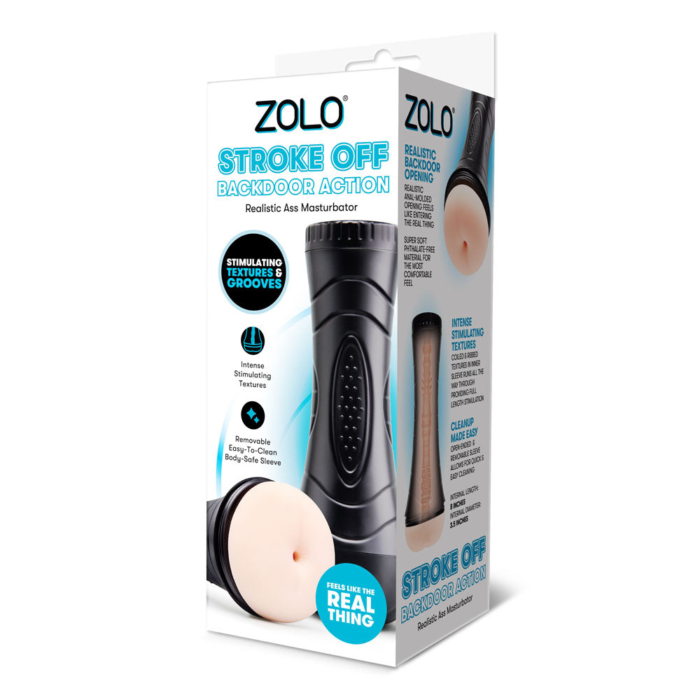 Zolo STROKE OFF Backdoor Action - Flesh Anal Stroker — image 7