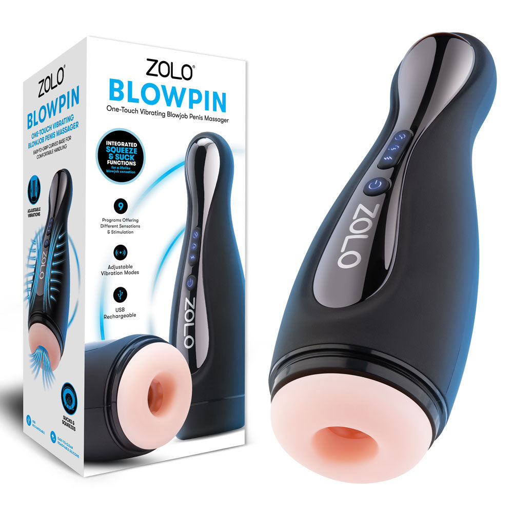 Zolo Blowpin - Flesh Auto Sucking and Vibrating Masturbator buy online Australia