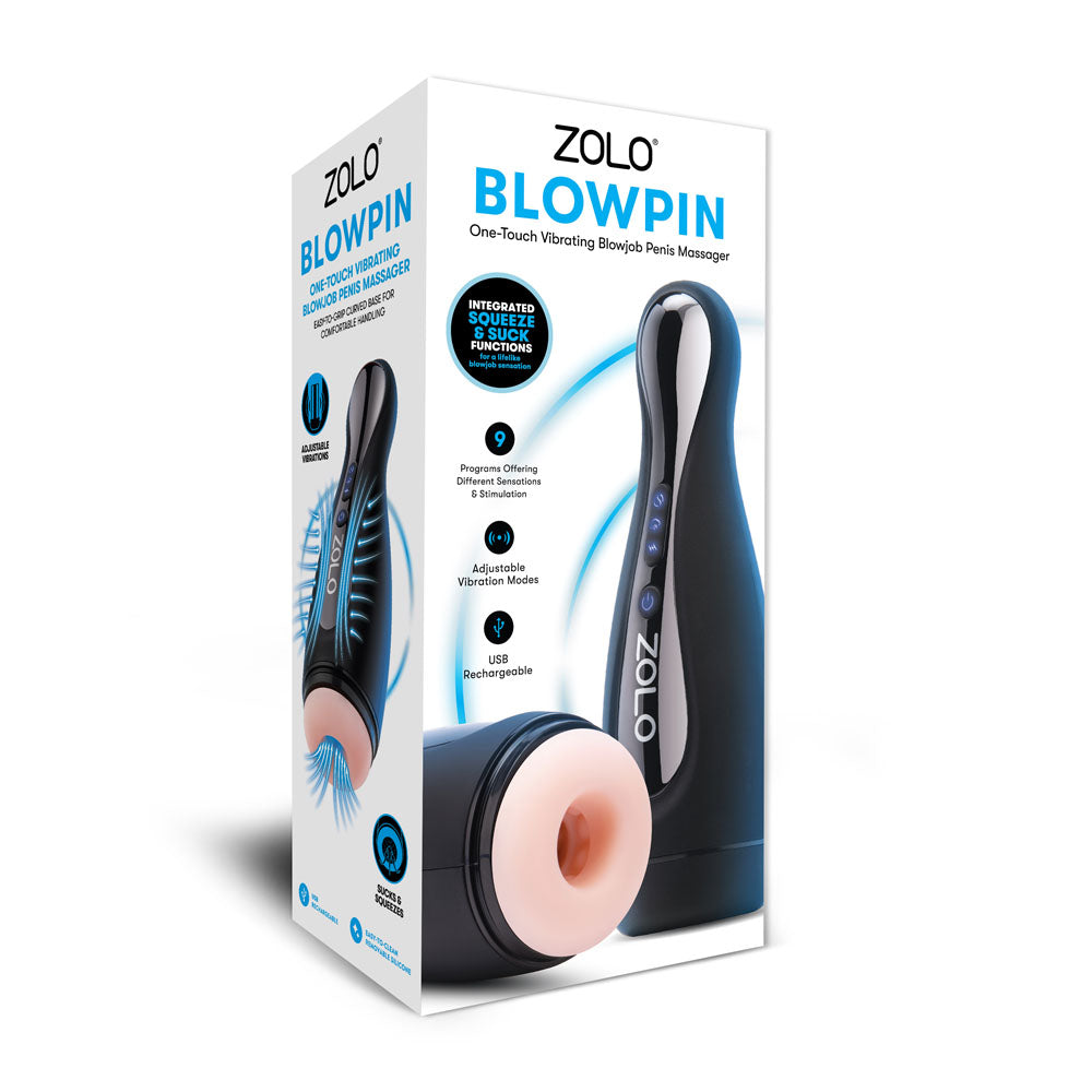 Zolo Blowpin - Flesh USB Rechargeable Auto Sucking and Vibrating Masturbator — view 7