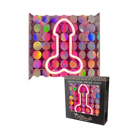 Little Genie Glitterati Neon Pink Penis Sign Novelty Neon Light