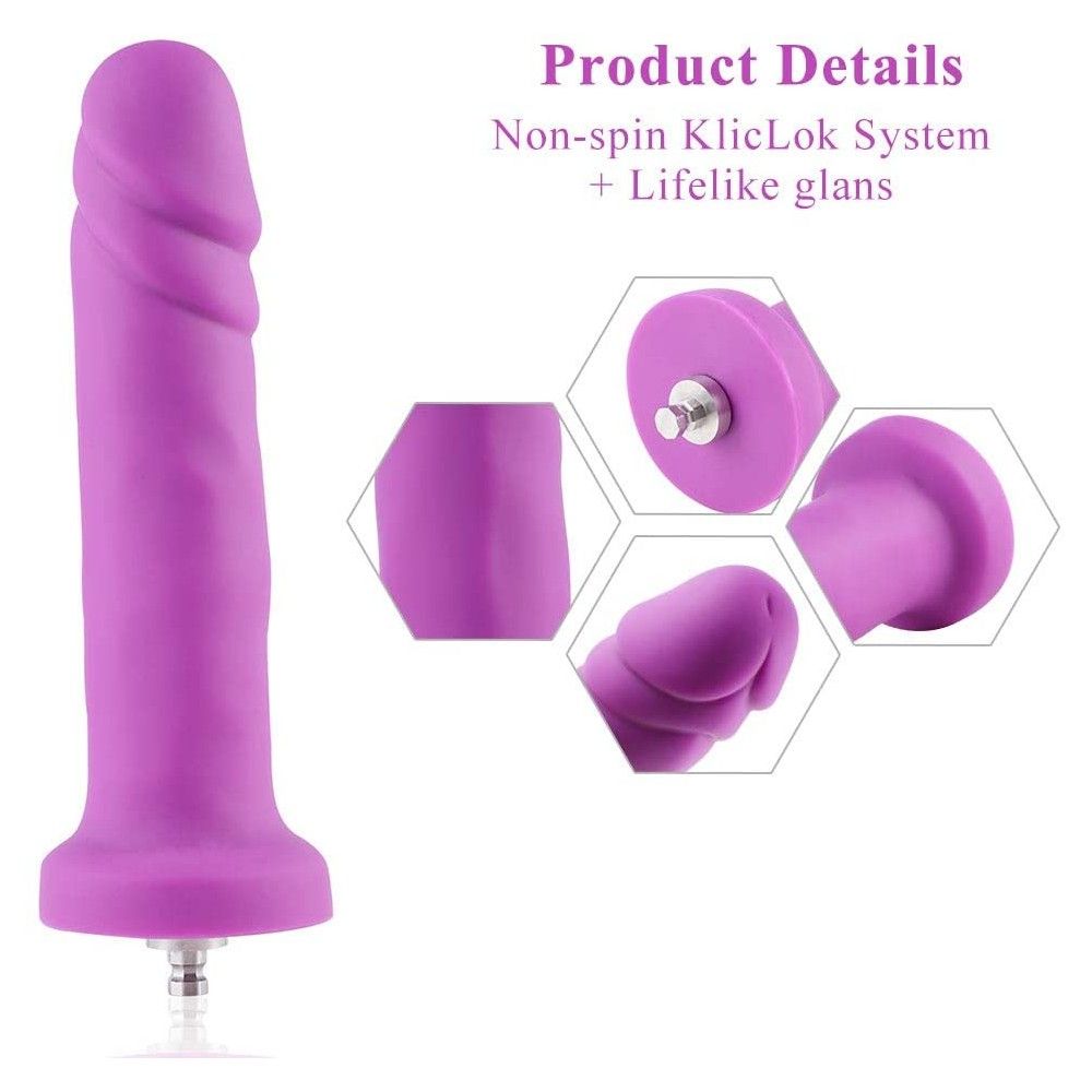 HiSmith - 6.7" Silicone Vibrating Purple Dildo (KlicLok)