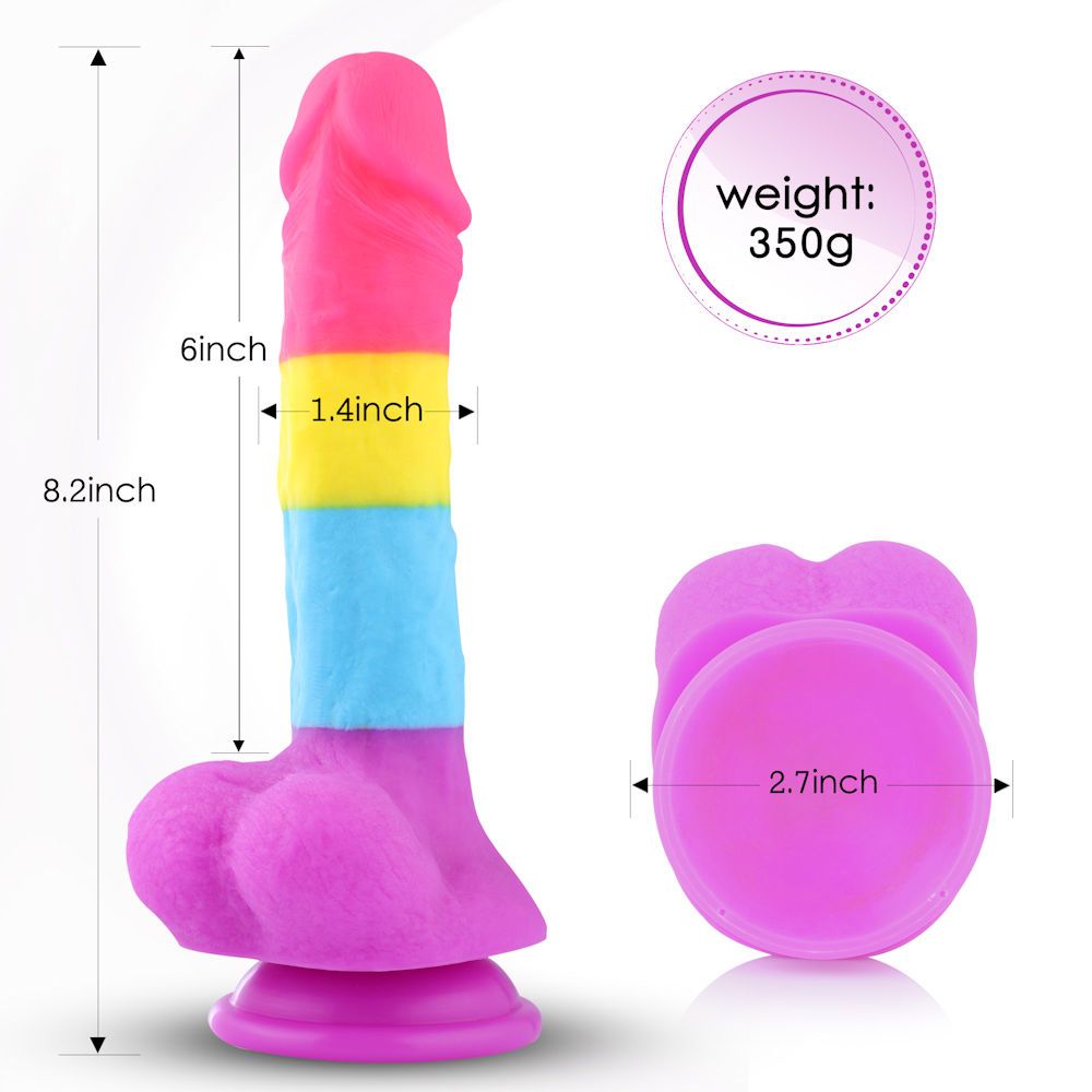 HiSmith 8.2" Rainbow Silicone Dildo