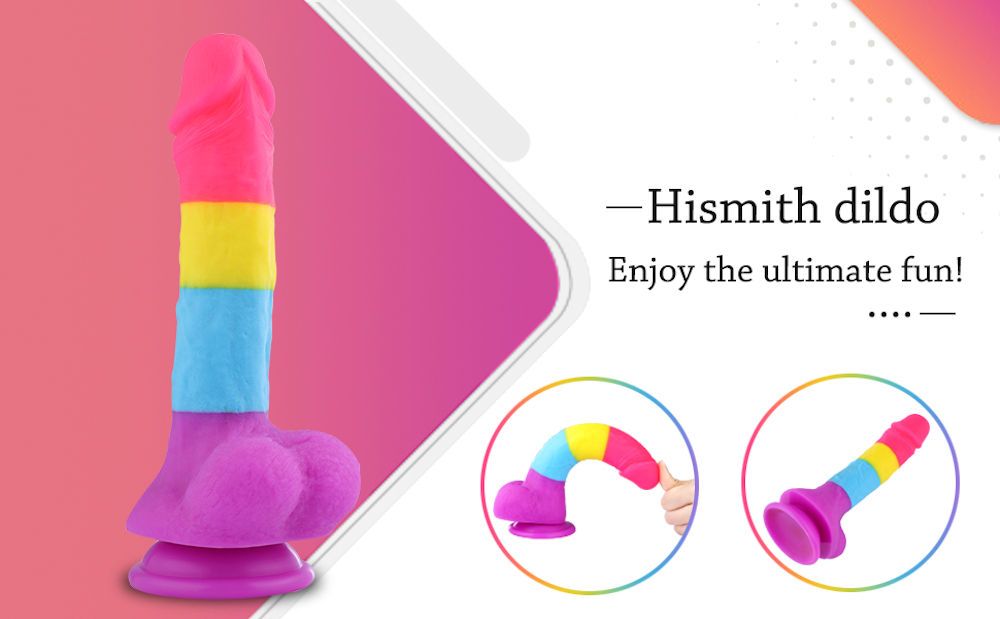 HiSmith 8.2" Rainbow Silicone Dildo — view 10