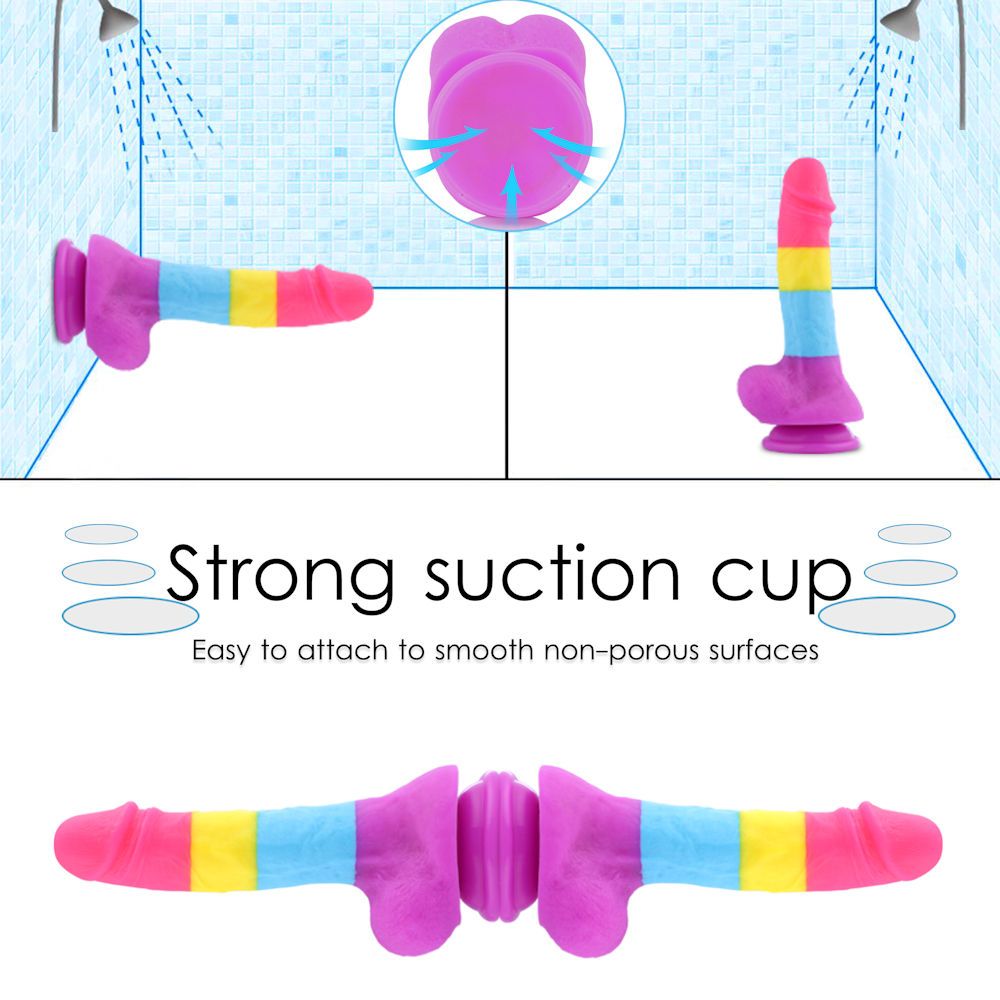HiSmith 8.2" Rainbow Silicone Dildo