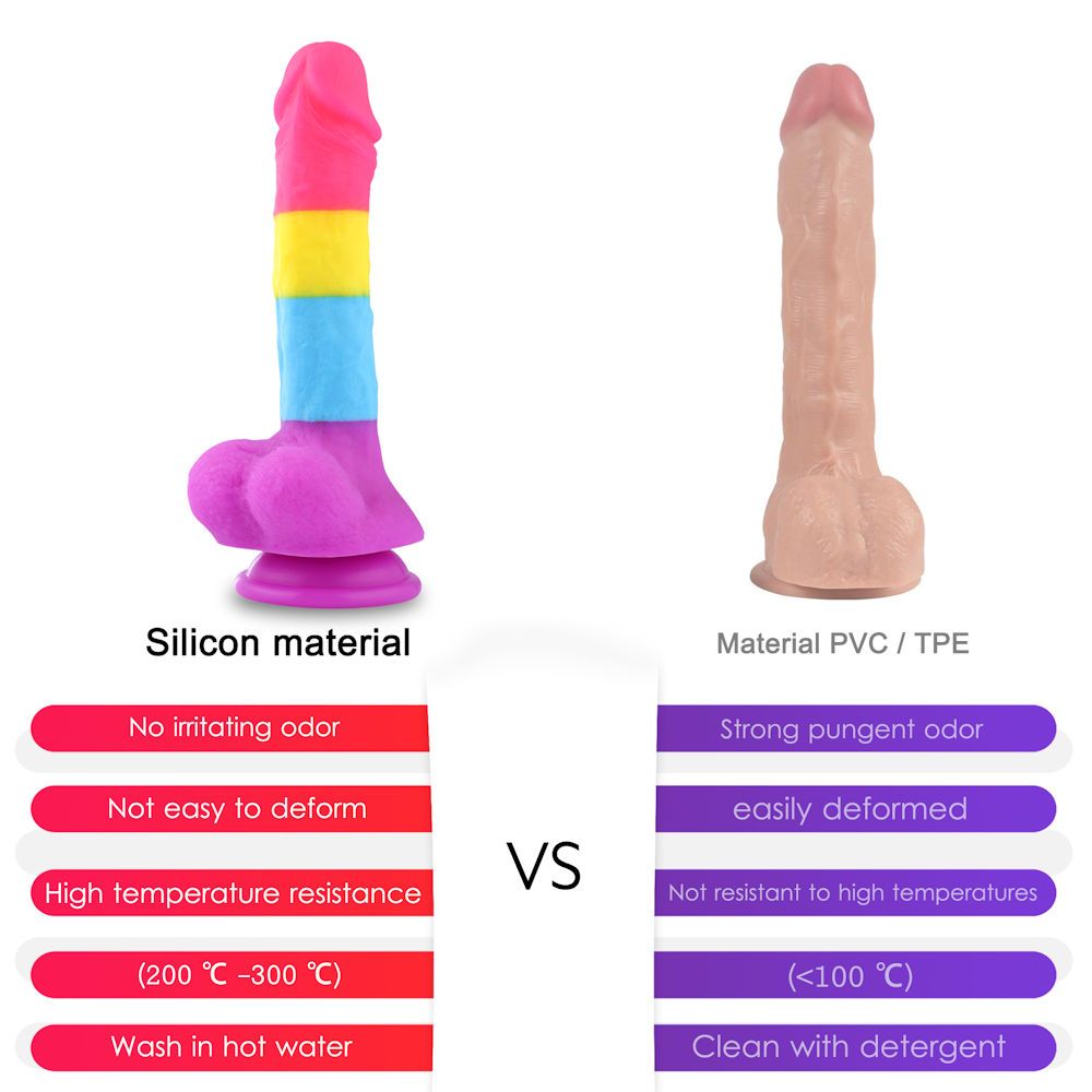 HiSmith 8.2" Rainbow Silicone Dildo