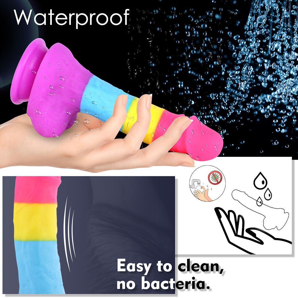 HiSmith 8.2" Rainbow Silicone Dildo — view 6