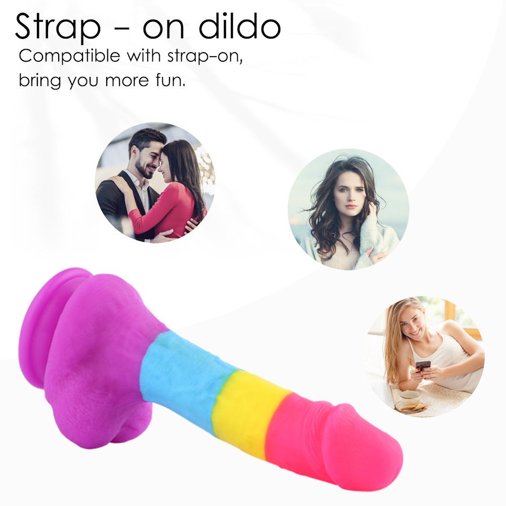 HiSmith 8.2" Rainbow Silicone Dildo — view 8