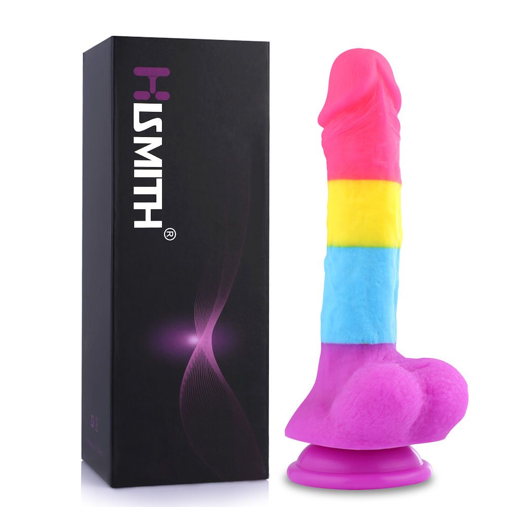 HiSmith 8.2" Rainbow Silicone Dildo buy online Australia