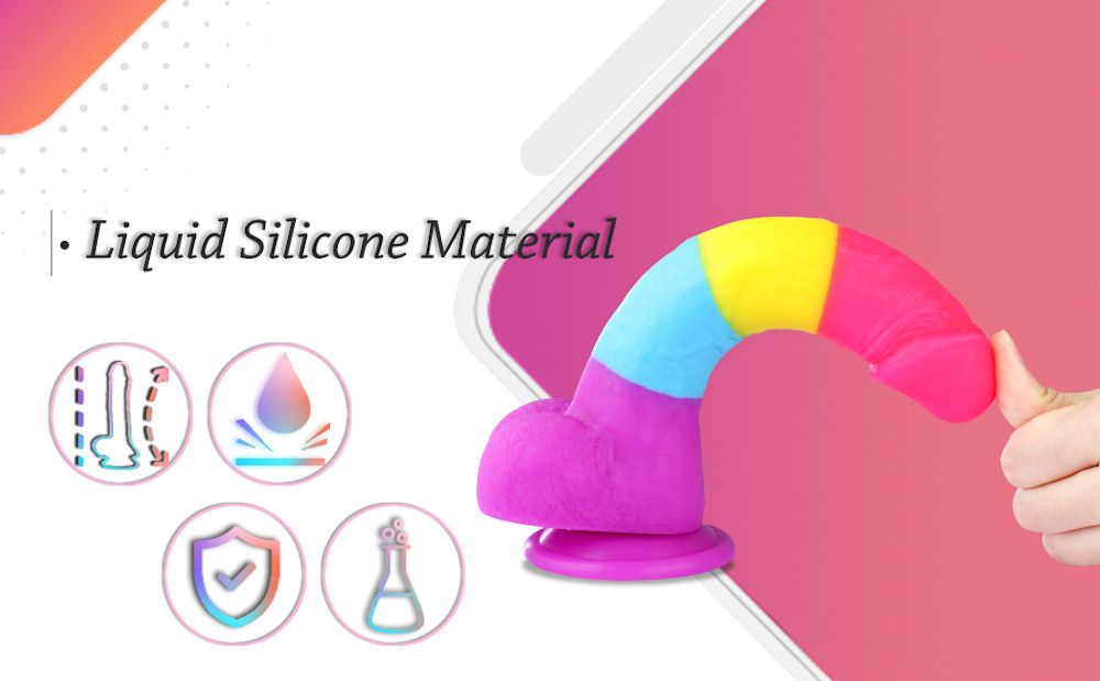 HiSmith 8.2" Rainbow Silicone Dildo — view 9