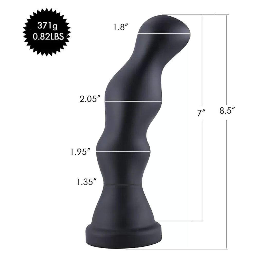 HiSmith 8.5in Black Silicone Dildo