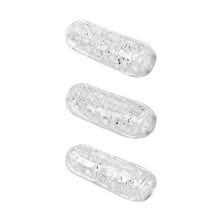 Adam & Eve Adam's Crystal Trio Clear Strokers 3 Pack