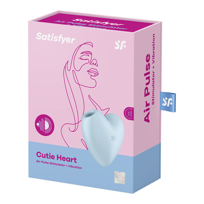Satisfyer Cutie Heart - Blue - Blue USB Rechargeable Air Pulsation Stimulator with Vibration — view 8