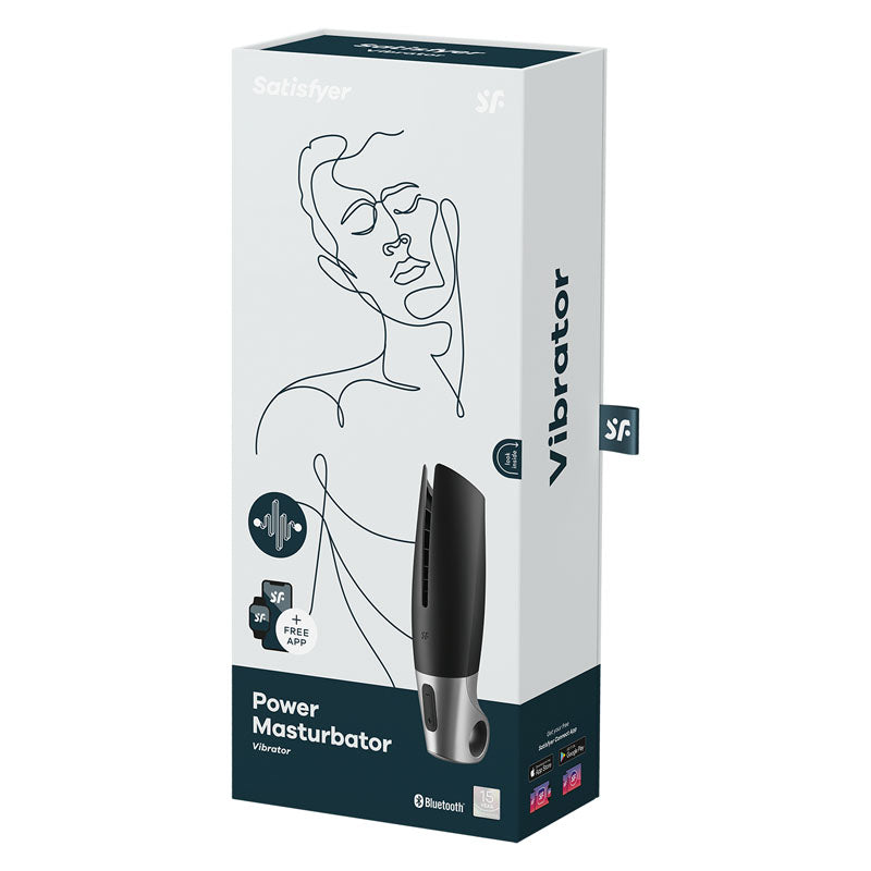 Satisfyer Power Masturbator - Black USB Rechargeable Vibrating Masturbator with App Control — view 9