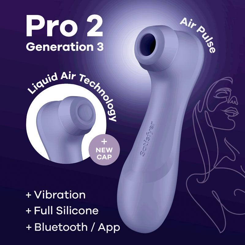 Satisfyer Pro 2 Generation 3 with App Control - Lilac Touch-Free Clitoral Stimulator buy online Australia