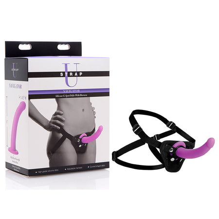 Strap-U Navigator - Purple 16.5 cm Silicone G-Spot Strap-On buy online Australia