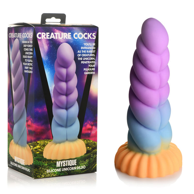 Creature Cocks Mystique Silicone Unicorn Dildo - Coloured 21 cm Fantasy Dildo buy online Australia