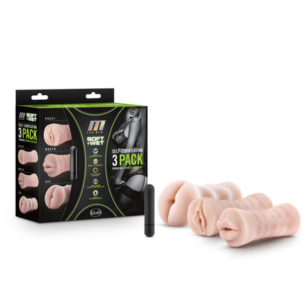 M For Men 3-Pack Self-Lubricating Vibrating Strokers - Flesh Vibrating Strokers - 3 Pack buy online Australia