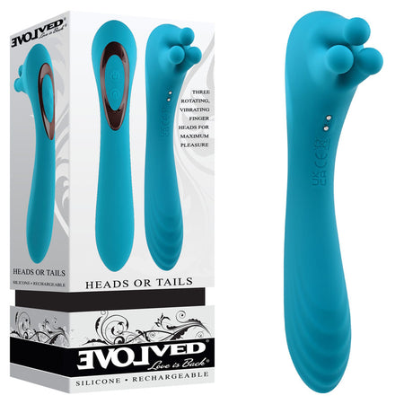 Evolved HEADS OR TAILS - Blue 19.3 cm Dual Ended Massager buy online Australia