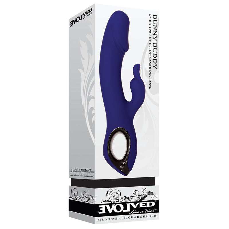 Evolved Bunny Buddy - Blue 22.2 cm Rabbit Vibrator