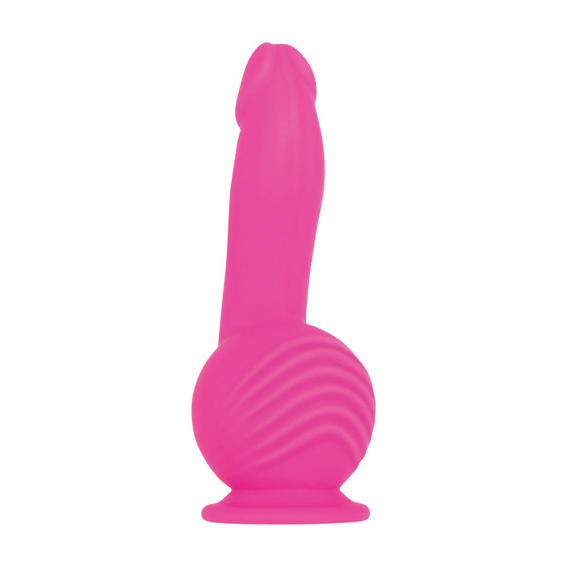 Evolved Ballistic - Pink 19 cm Vibrating Dong with Balls Motor & Remote