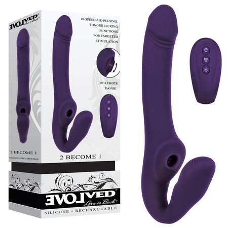 Evolved 2 BECOME 1 - Purple 23.5 cm Strapless Strap-On with Remote buy online Australia