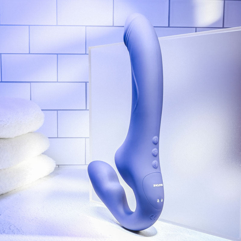 Evolved 2 BECOME 1 - Purple 23.5 cm Strapless Strap-On with Remote