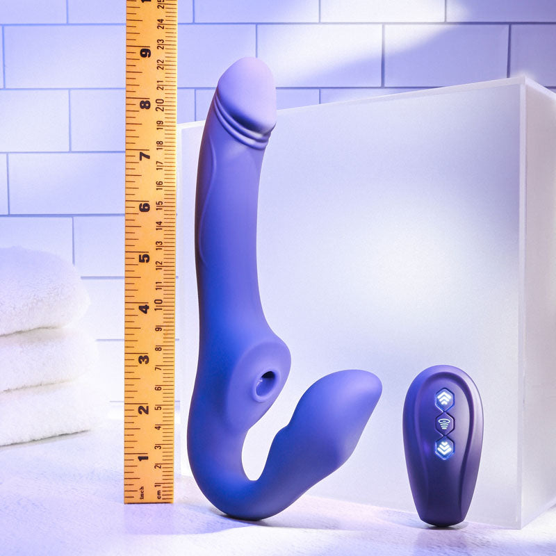 Evolved 2 BECOME 1 - Purple 23.5 cm USB Rechargeable Strapless Strap-On with Remote — view 7