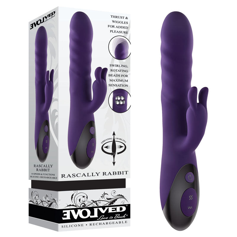 Evolved RASCALLY RABBIT - Purple 22.9 cm Rabbit Vibrator buy online Australia