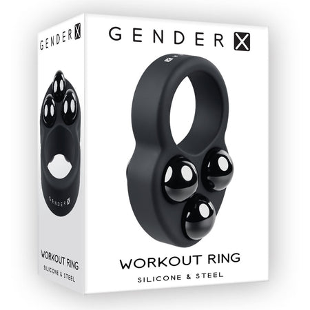 Gender X WORKOUT RING - Black Weighted Cock Ring buy online Australia