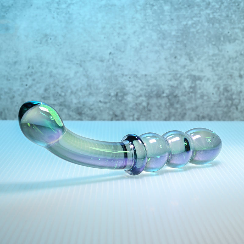 Gender X LUSTROUS GALAXY WAND - Blue/Violet Glass 18.5 cm Double Ended Massager — alternate view