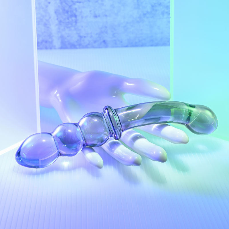Gender X LUSTROUS GALAXY WAND - Blue/Violet Glass 18.5 cm Double Ended Massager — view 5