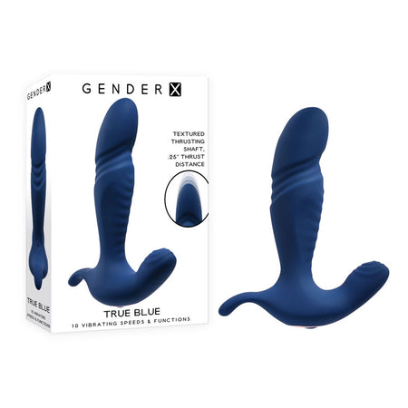 Gender X TRUE BLUE - Blue 13.5 cm Thrusting Prostate Massager buy online Australia