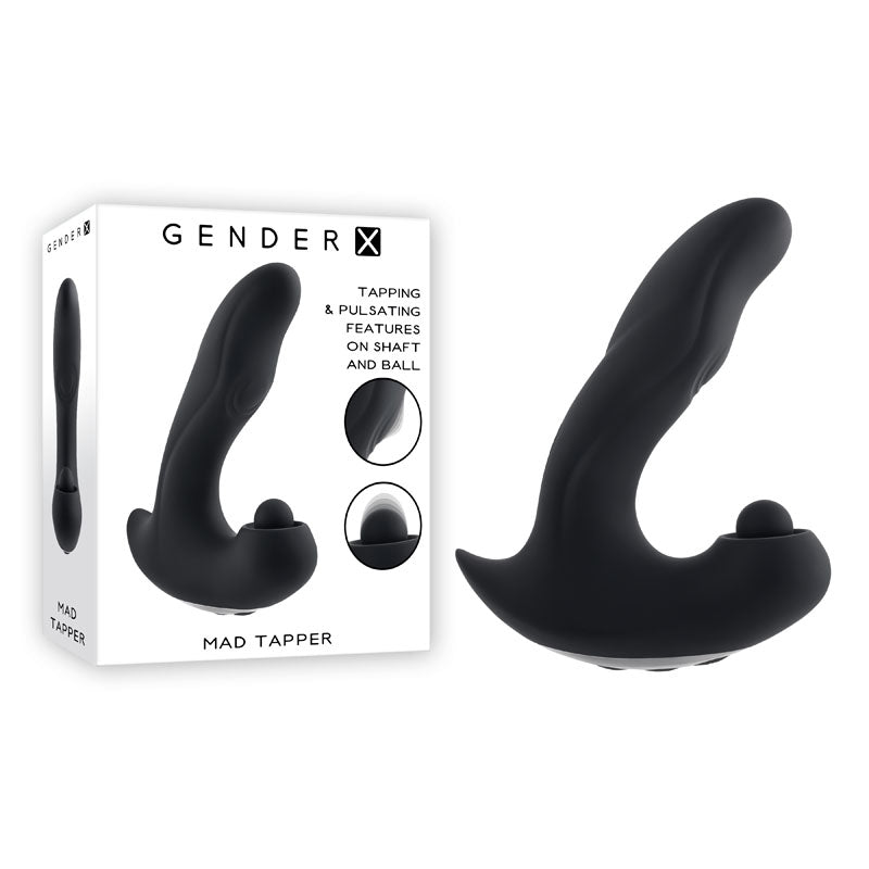 Gender X MAD TAPPER - Black Double Tapping Vibrating Massager buy online Australia