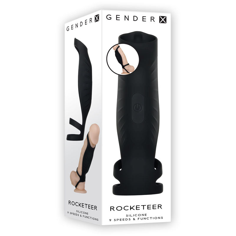 Gender X ROCKETEER - Black USB Rechargeable Vibrating Penis Sleeve — view 9