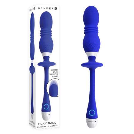Gender X PLAY BALL - Blue 25 cm Thrusting & Vibrating Orbs buy online Australia