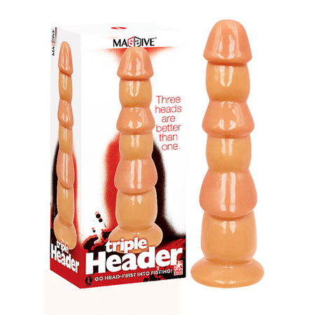 Massive Triple Header - Flesh 3 Dick Head Dildo buy online Australia