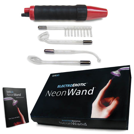 KinkLab Neon Wand Electrosex Kit - Red E-Stim Kit - 5 Piece Set buy online Australia